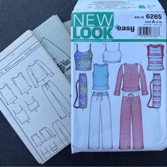 NEW LOOK 6265 athletic wear Sewing Pattern NEW copyright 2003 - Picture 6 of 7